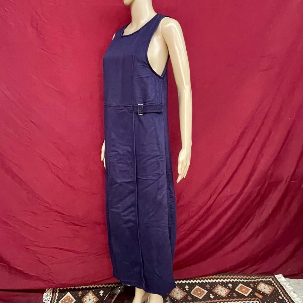 Vintage Premier International Eggplant Canvas Faux Wrap Sleeveless Jumper Small